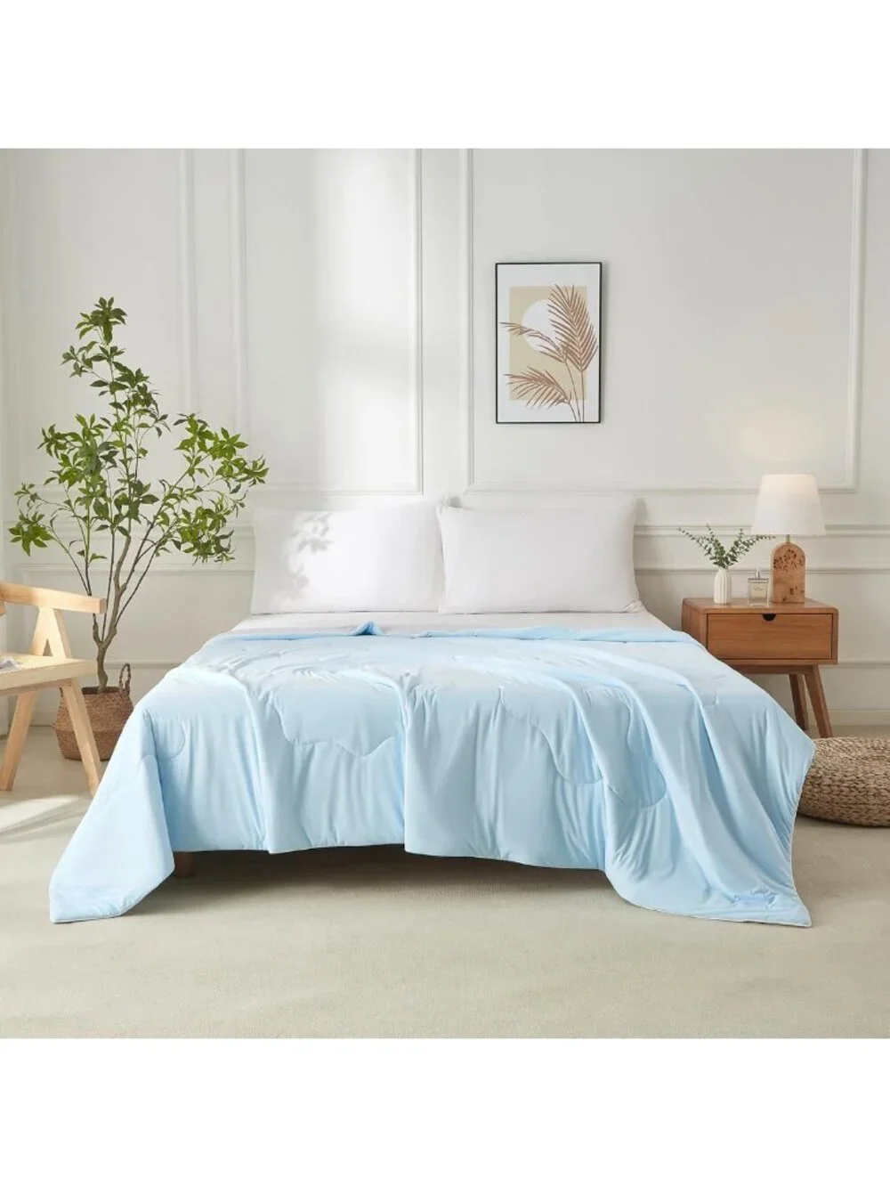 Lightweight King Cooling Comforter, Breathable Q-Max 0.45 Blanket for Hot